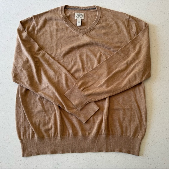 St. John's Bay Mens Sun Bronze Heather Sweater Size XXL V-Neck Grunge Preppy VTG - Picture 3 of 11